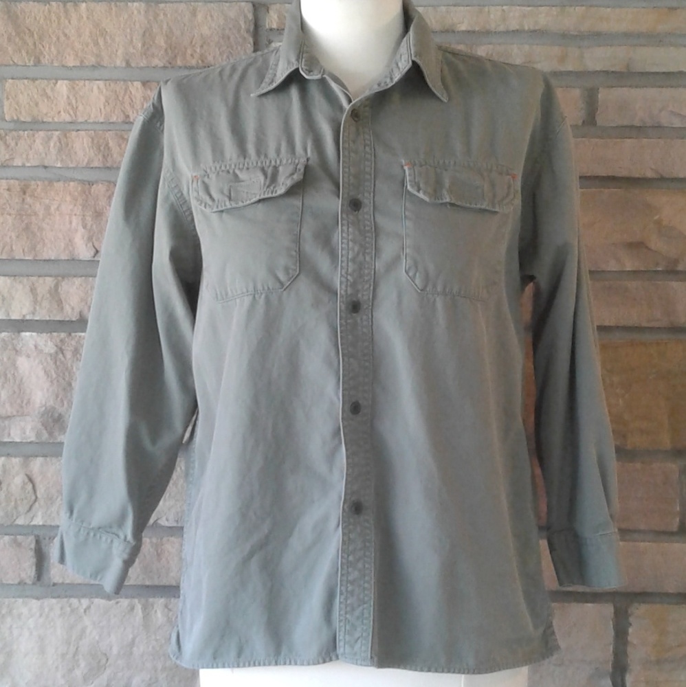 GAP Army Green Twill Button Down Shirt
